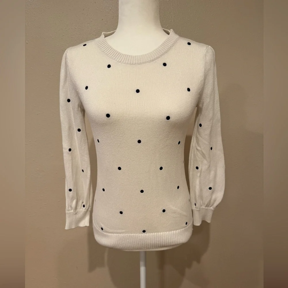Boden Polka Dot Cream Sweater 100% Cotton - Picture 1 of 7